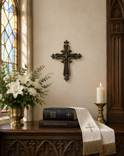 Acanthus Inspired Cross